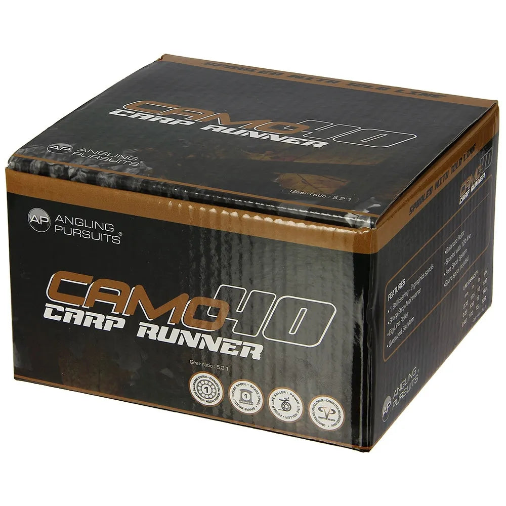 Angling Pursuits Reel Carp Runner Camo 40 / 3BB / 12LB Line