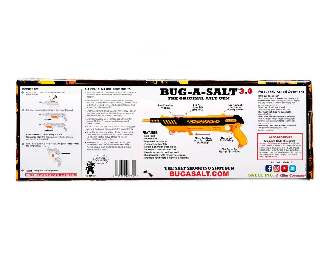 Bug-A-Salt 3.0 Orange Crush | Non-Toxic Fly & Pest Control Gun