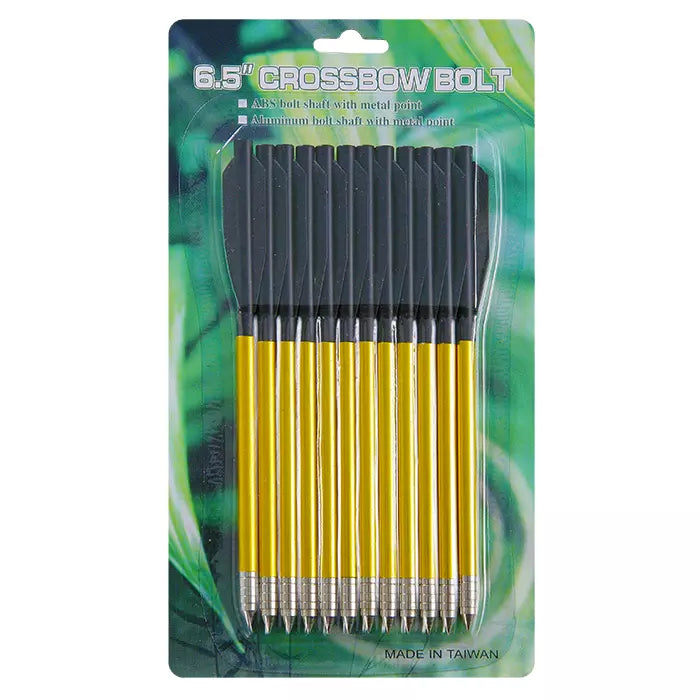 Man Kung 6.5" Gold Aluminium Pistol Crossbow Bolts | 12 Pack