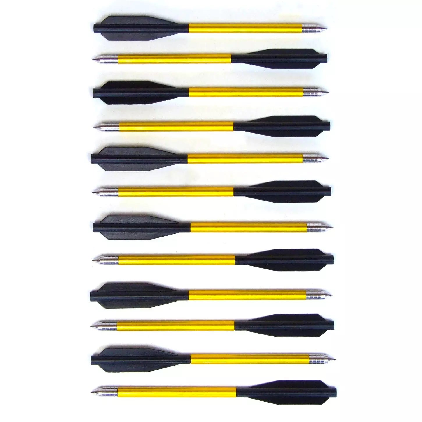 Man Kung 6.5" Gold Aluminium Pistol Crossbow Bolts | 12 Pack