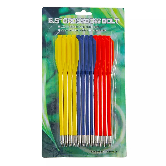 Man Kung 6.5" Multi-Coloured Plastic Pistol Crossbow Bolts | 12 Pack