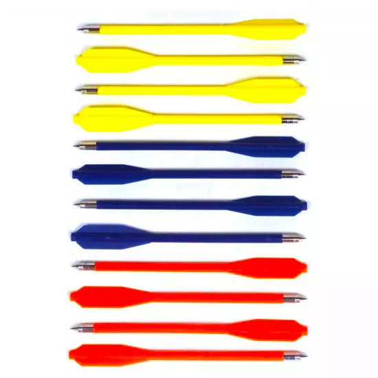 Man Kung 6.5" Multi-Coloured Plastic Pistol Crossbow Bolts | 12 Pack