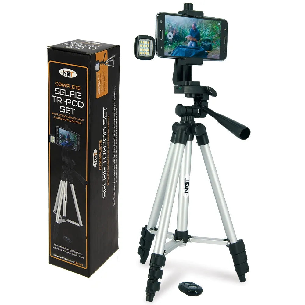 NGT Anglers Selfie Tripod w/ Light & Remote