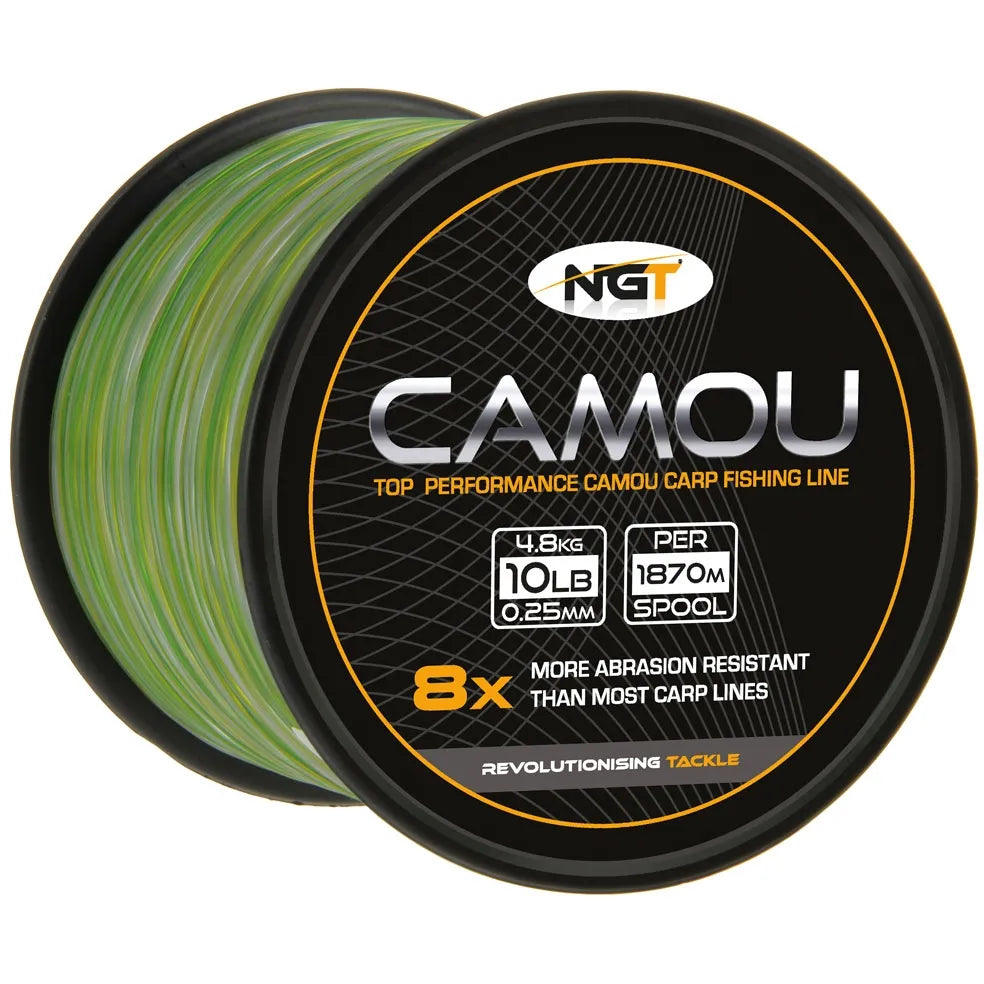 NGT Camou Fishing Line / 4.8kg (10lb) / 1,870m / Bulk Spool
