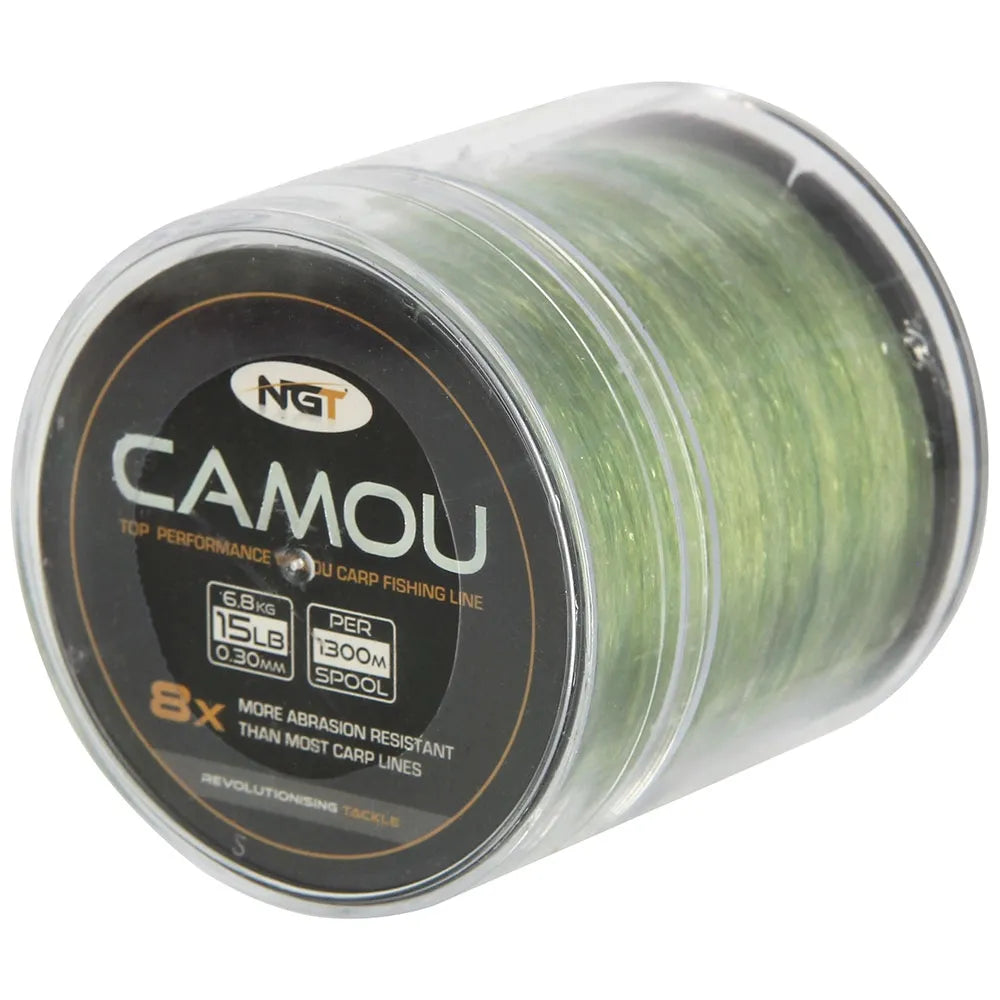 NGT Camou Fishing Line / 6.8kg (15lb) / 1,300m / Bulk Spool