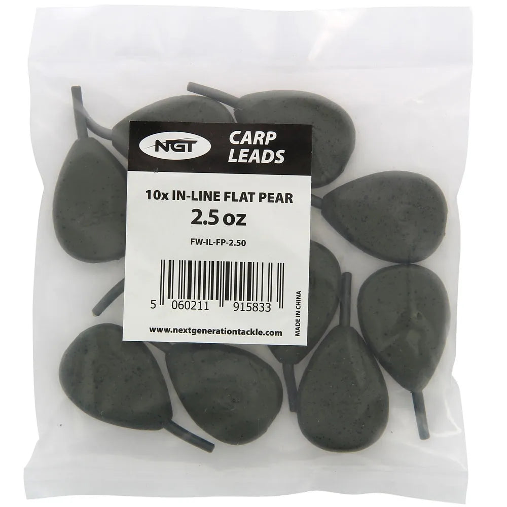 NGT Leads 2.50oz In-Line Flat Pear - 10pk