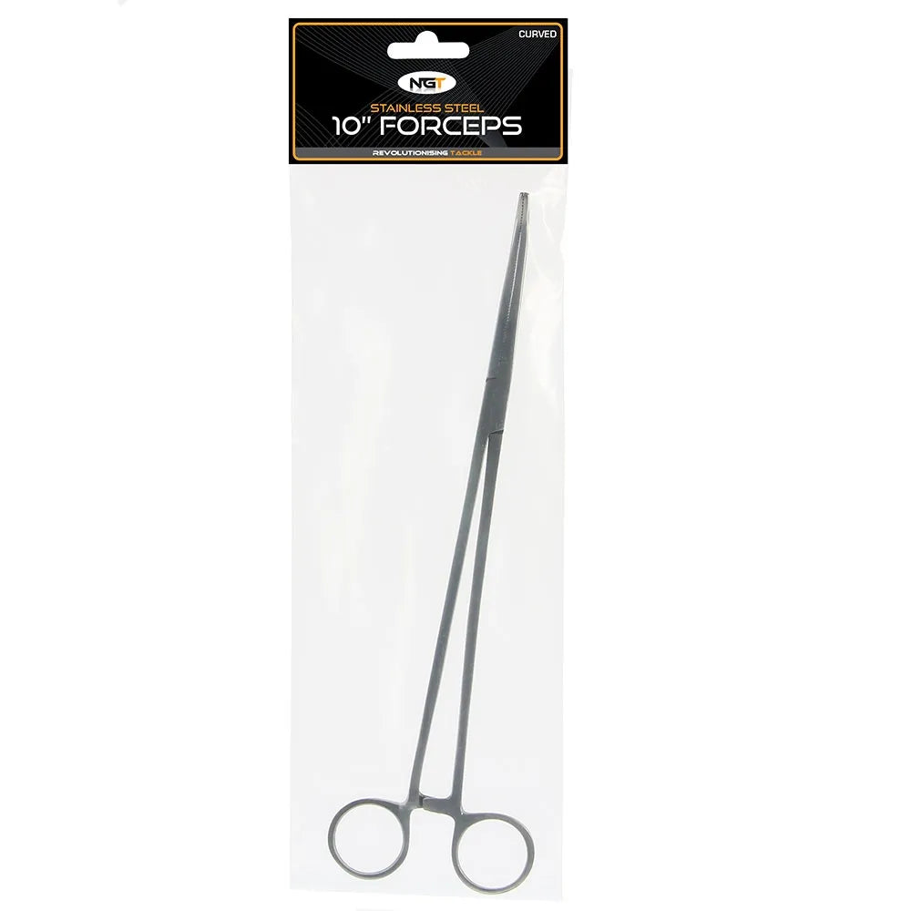 NGT Forceps 10" Stainless Steel Curved
