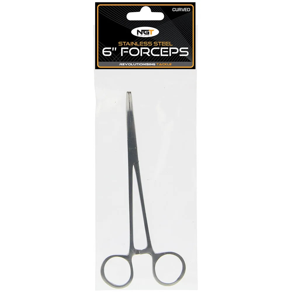 NGT Forceps 6" Stainless Steel Curved