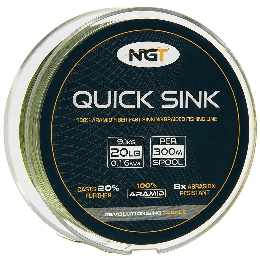 NGT Quick Sink Fishing Line Moss Green / 9.1kg (20lb) / 300m / Spool