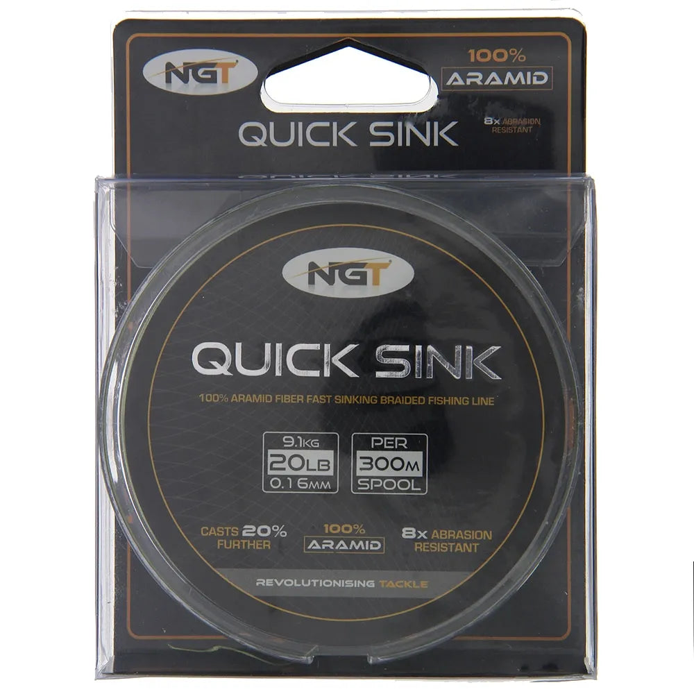 NGT Quick Sink Fishing Line Moss Green / 9.1kg (20lb) / 300m / Spool