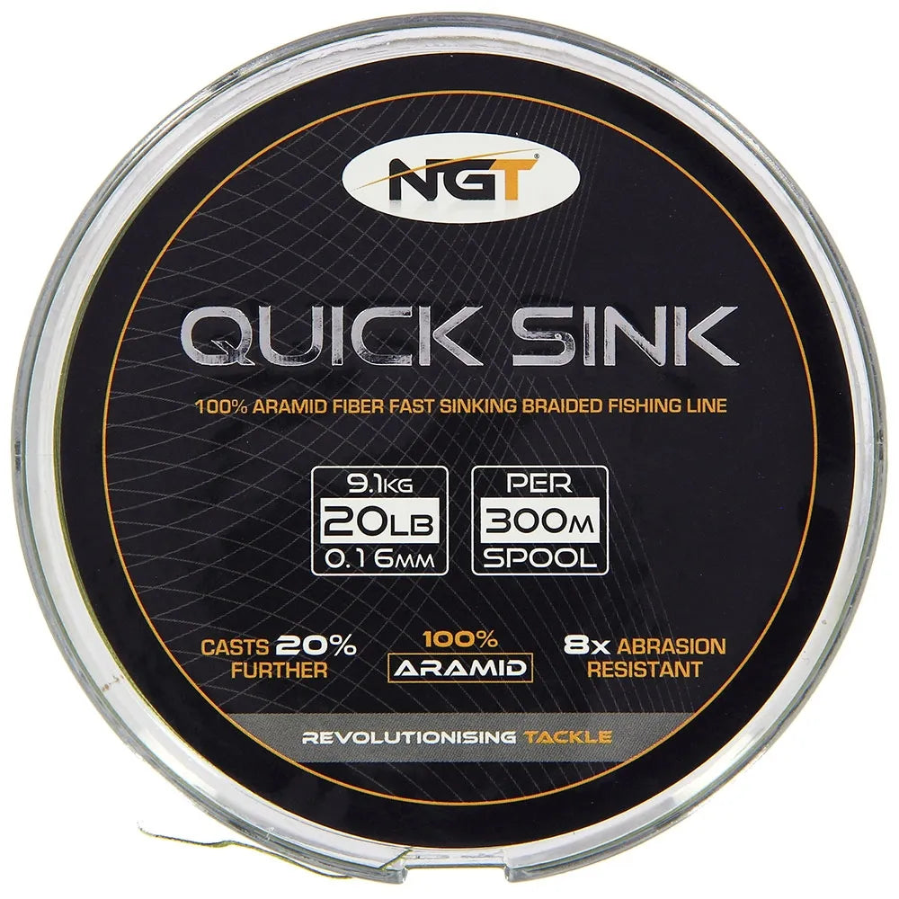 NGT Quick Sink Fishing Line Moss Green / 9.1kg (20lb) / 300m / Spool