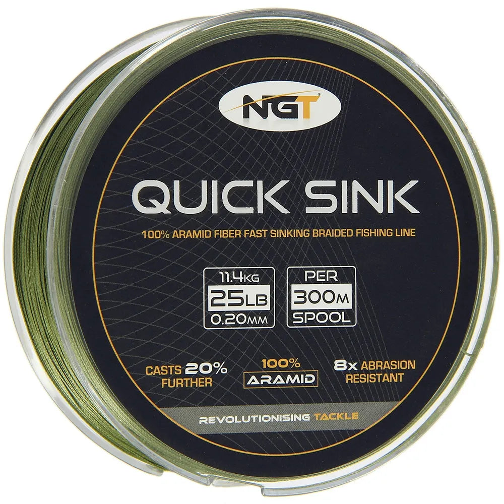 NGT Quick Sink Fishing Line Moss Green / 11.4kg (25lb) / 300m / Spool