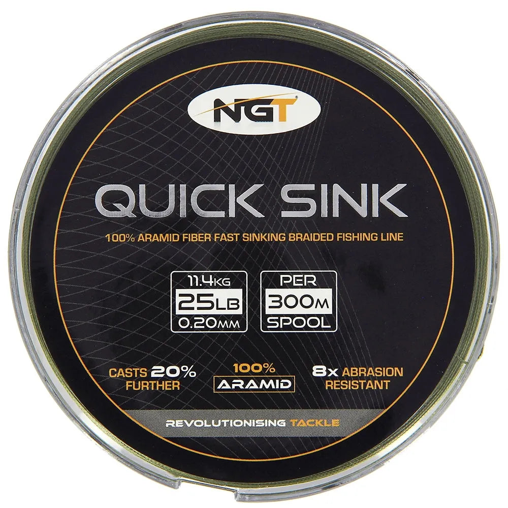 NGT Quick Sink Fishing Line Moss Green / 11.4kg (25lb) / 300m / Spool