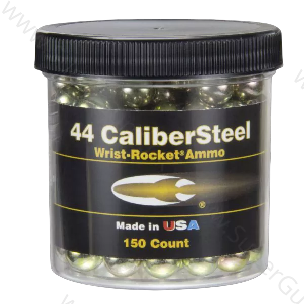 Saunders .44 cal steel Wrist-Rocket slingshot ammo tub - 150 count