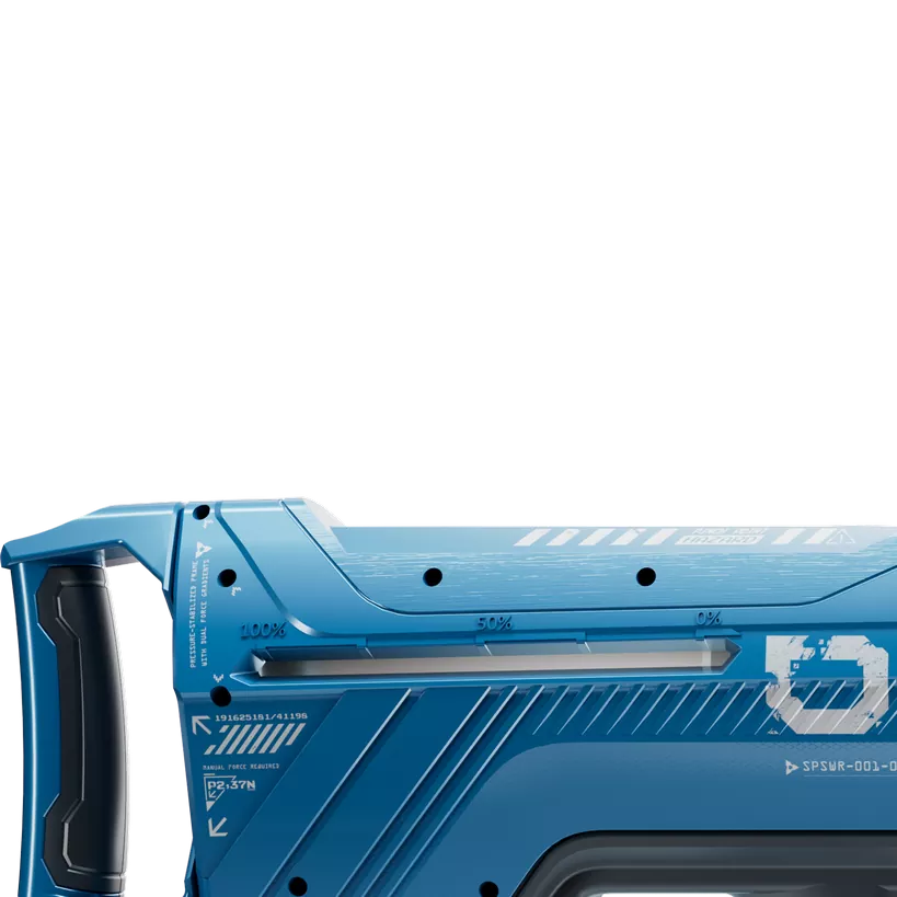 SpyraDash Water Gun Blue Close Up