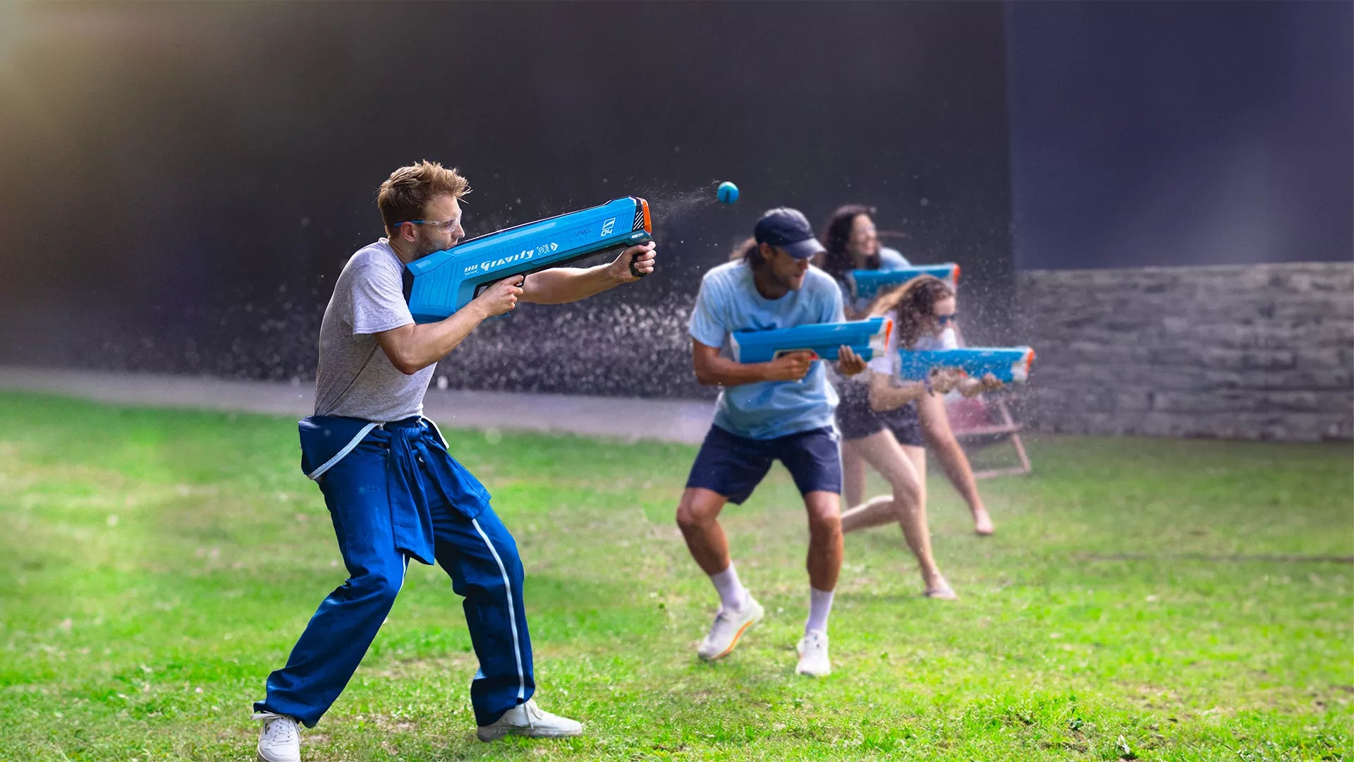 SpyraGravity Blue Electronic Water Bomb Launcher Battle