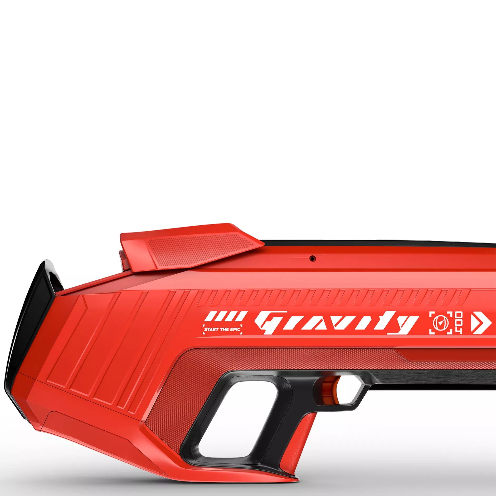 SpyraGravity Red Electronic Water Bomb Launcher Close Up