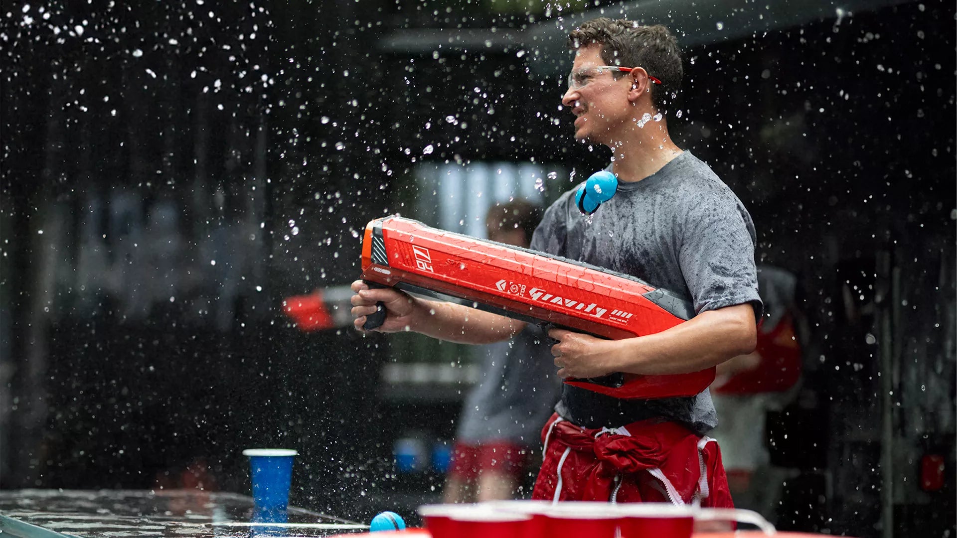 SpyraGravity Red Electronic Water Bomb Launcher Battle Shot