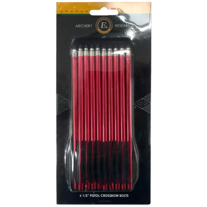 EK Archery 6.5" Red Aluminium Pistol Vlad Crossbow Bolts | 10 Pack