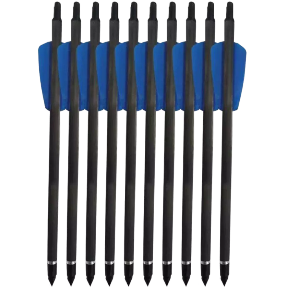 EK Archery 7.5" Blue Vane Carbon Adder Crossbow Bolts | 12 Pack