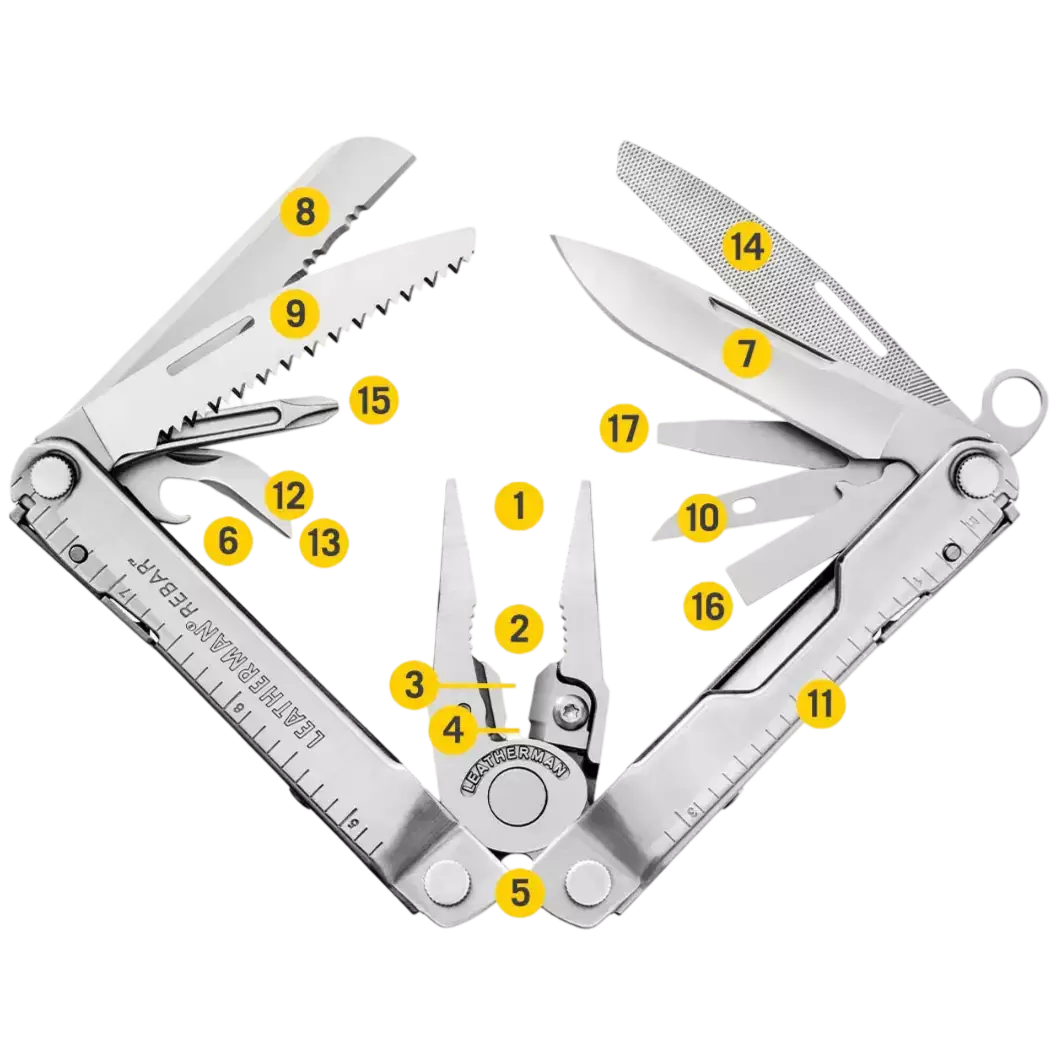 Leatherman® Rebar® Stainless Steel Multi-Tool | 17-in-1