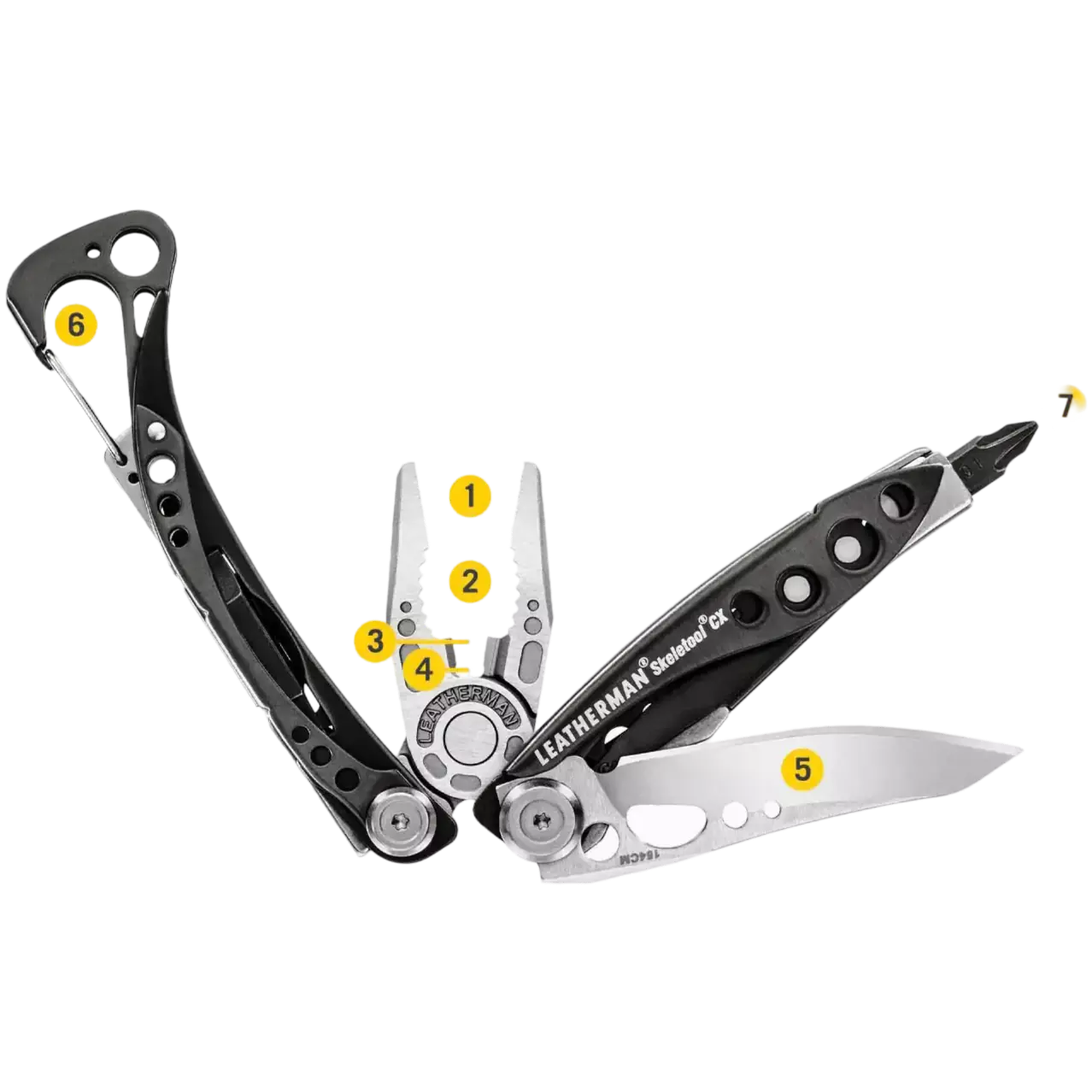 Leatherman® Skeletool® CX Stainless Steel Multi-Tool | 7-in-1