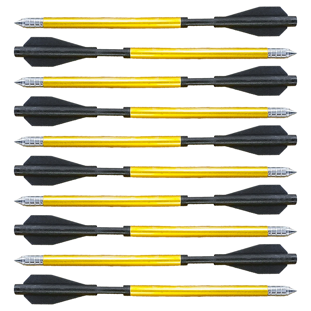 Man Kung 6.5" Gold Aluminium Sobek Crossbow Bolts | 10 Pack