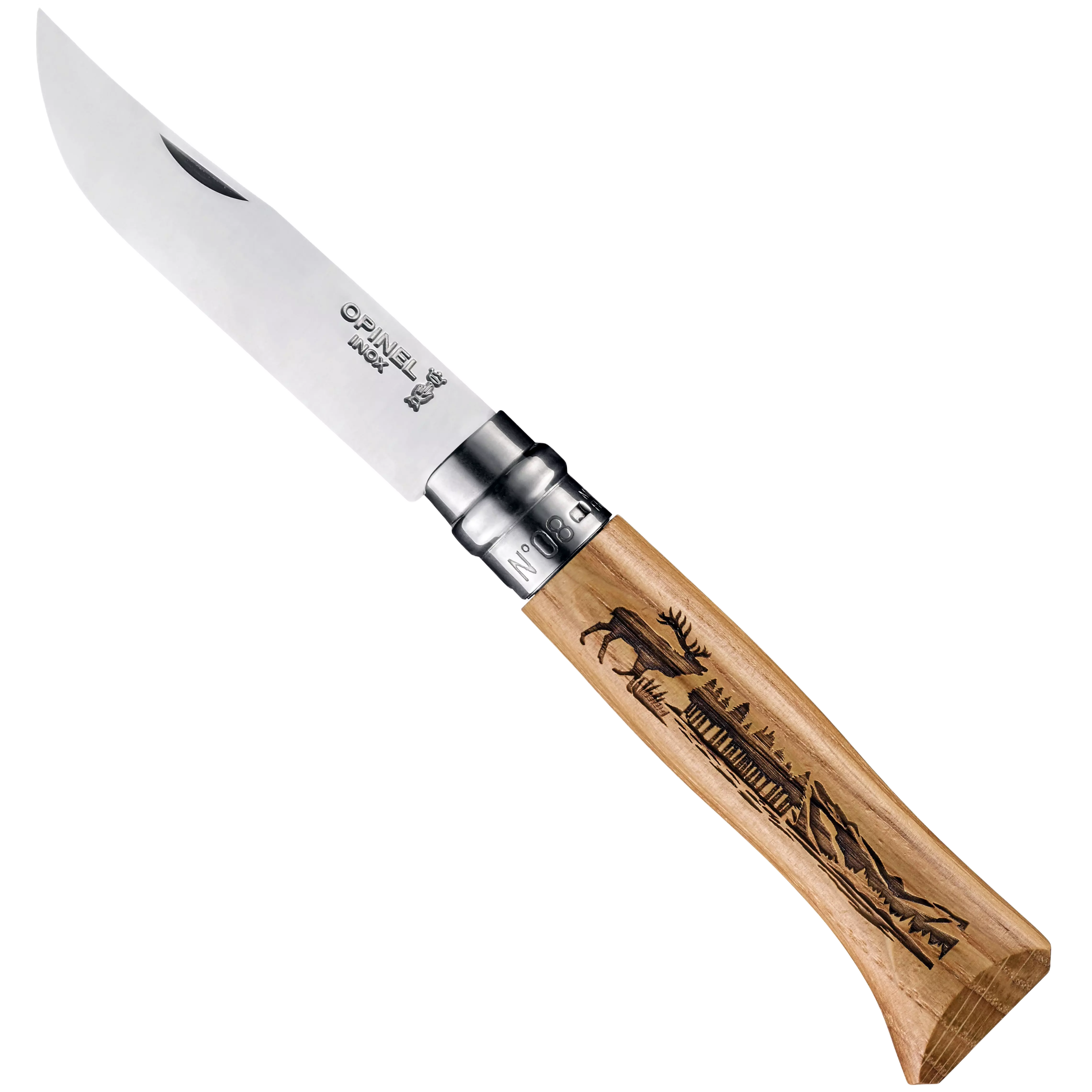 Opinel No.8 Stainless Steel Animalia Deer Folding & Locking Knife