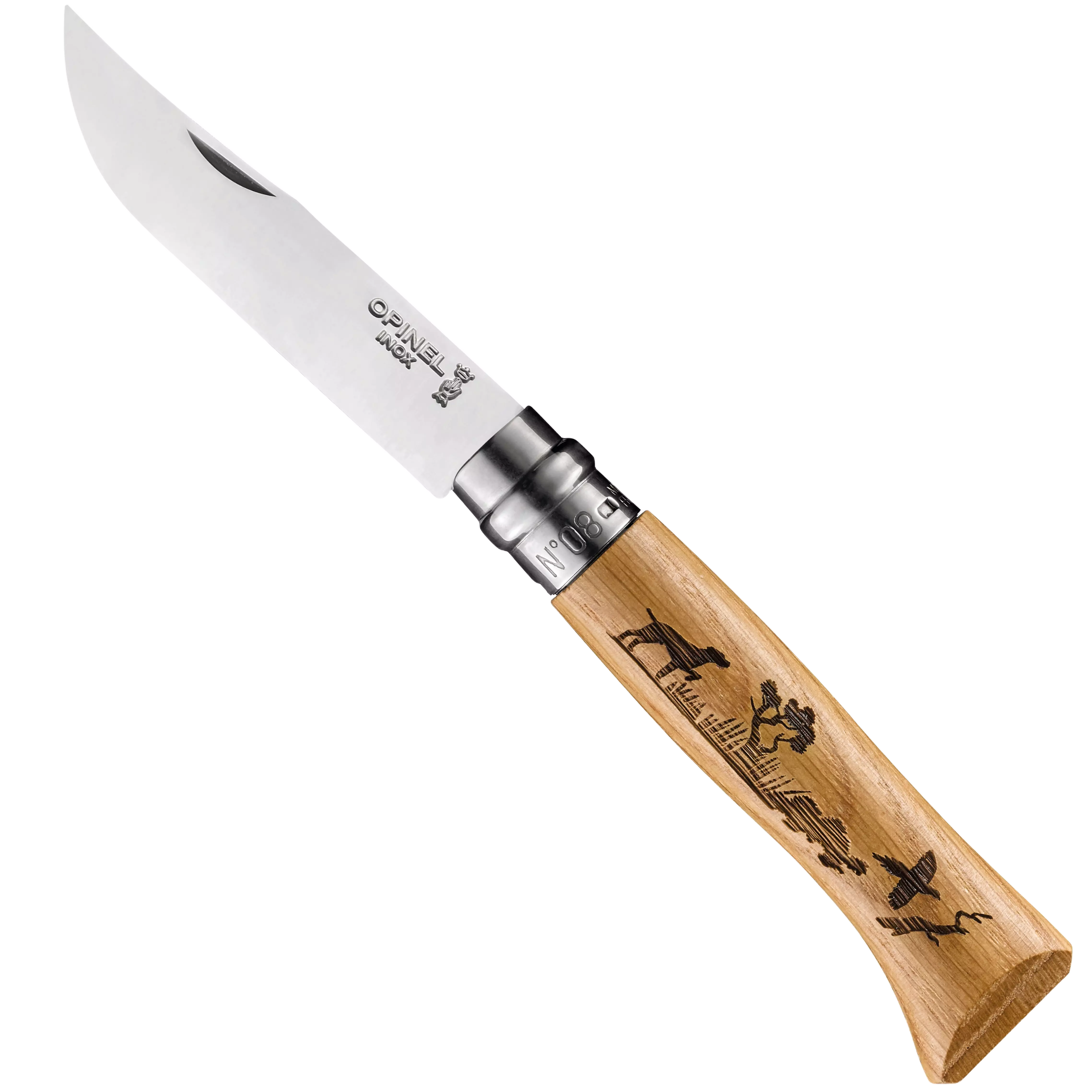 Opinel No.8 Stainless Steel Animalia Dog Folding & Locking Knife