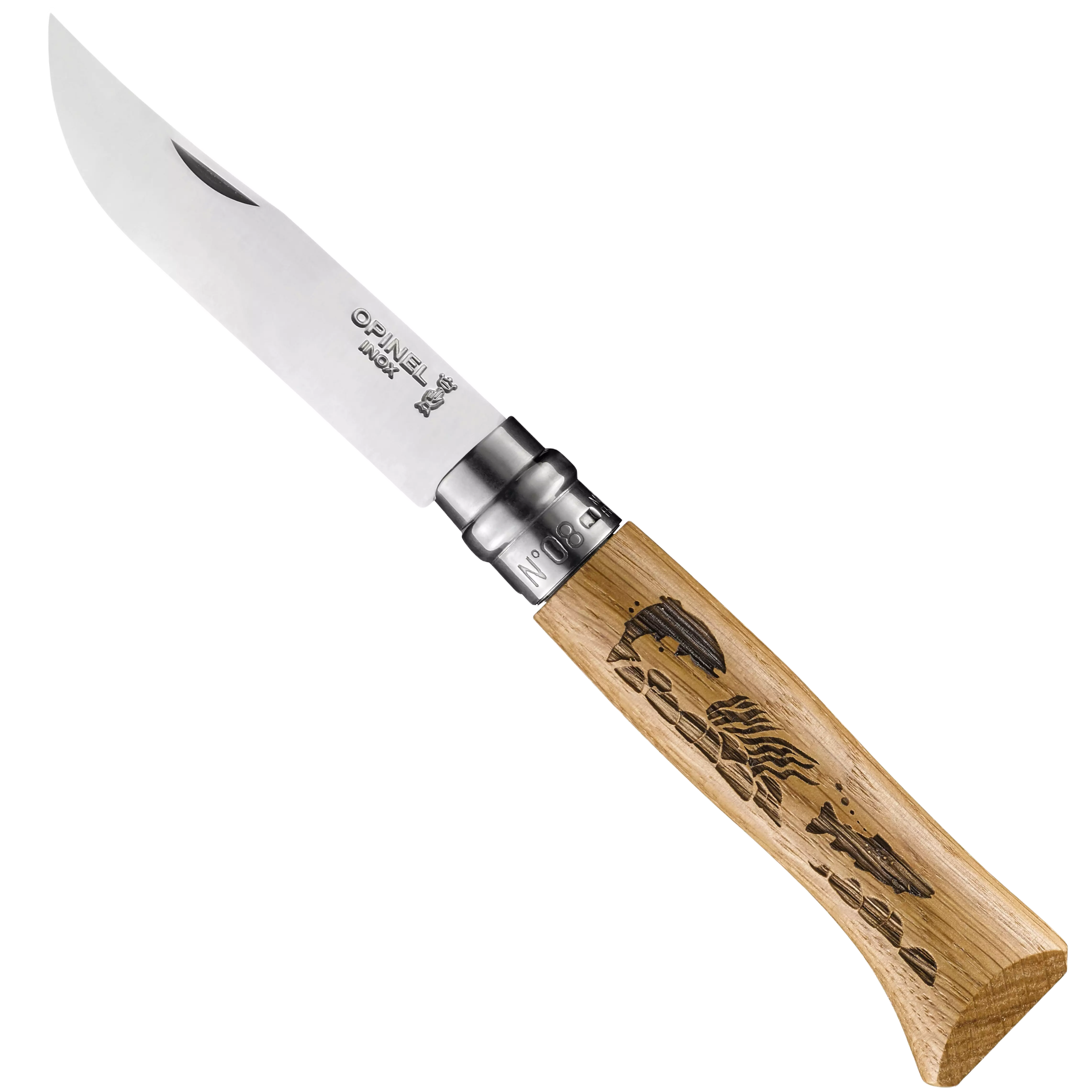 Opinel No.8 Stainless Steel Animalia Fish Folding & Locking Knife