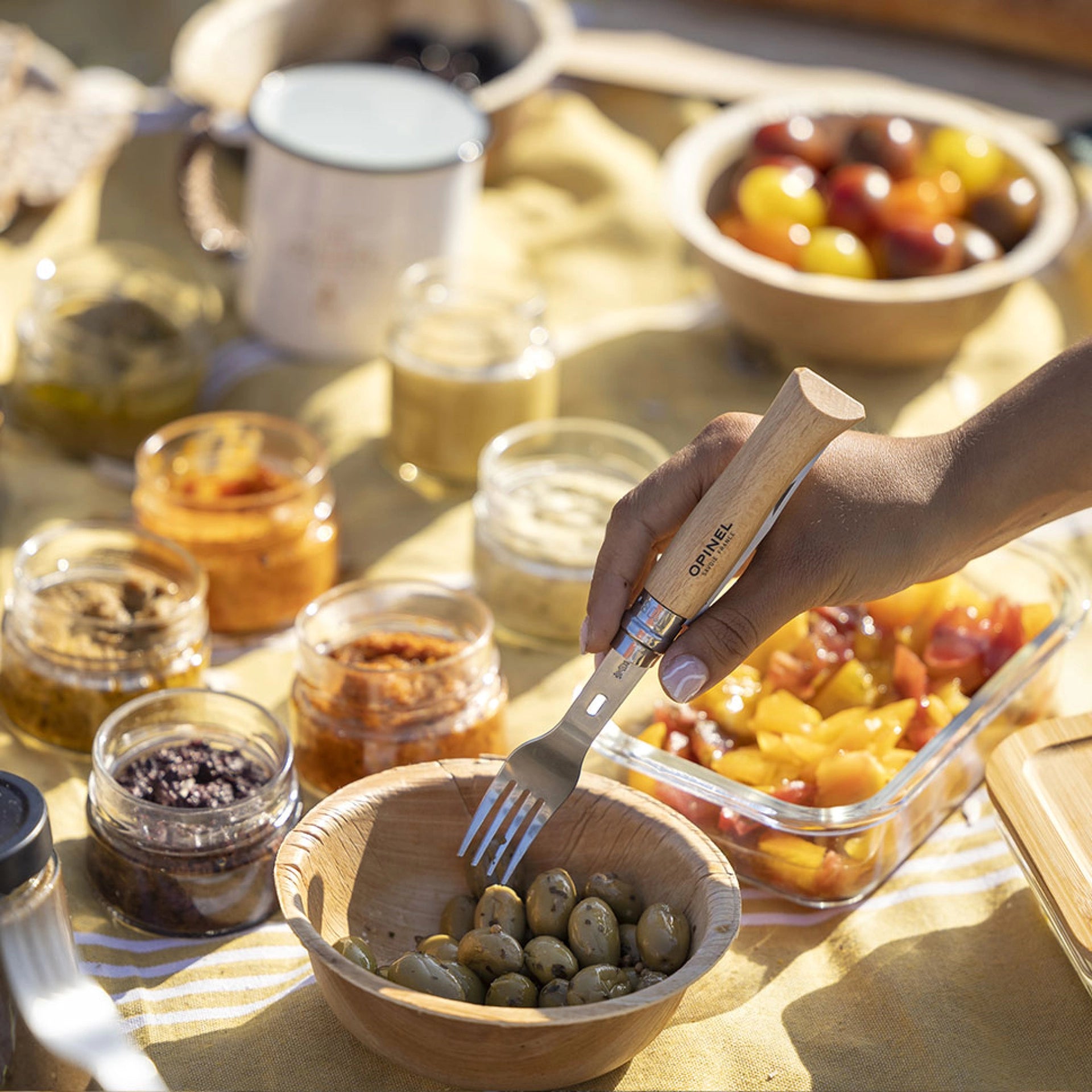 Opinel Stainless Steel Complete Picnic Set Folding & Locking Knives