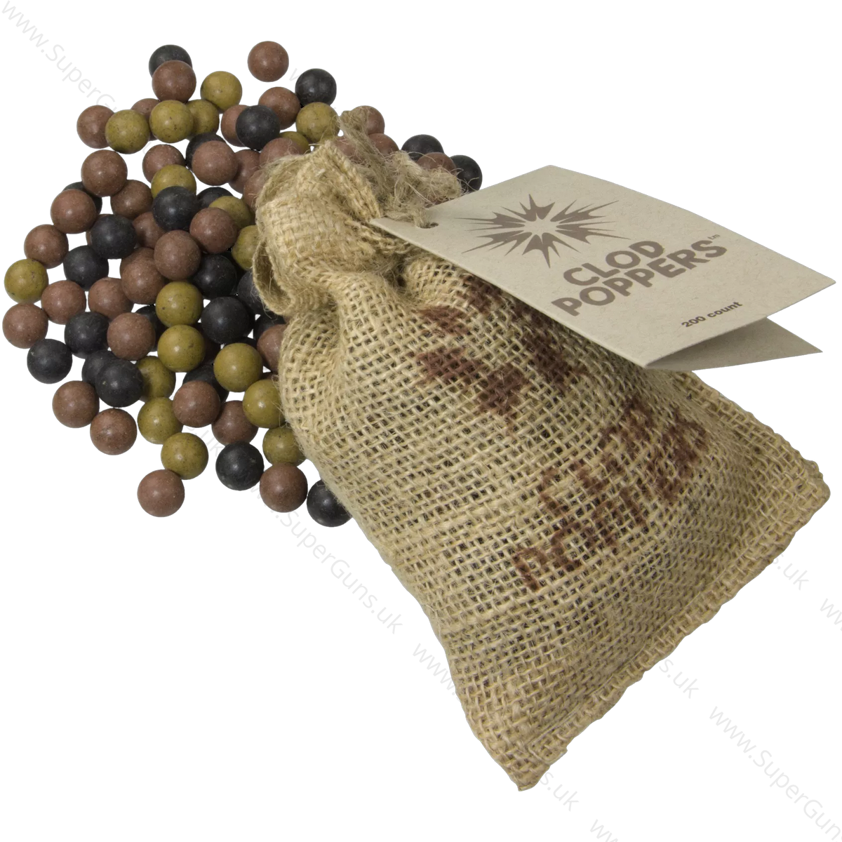 Saunders Clod-Poppers clay slingshot ammo spilling from storage bag
