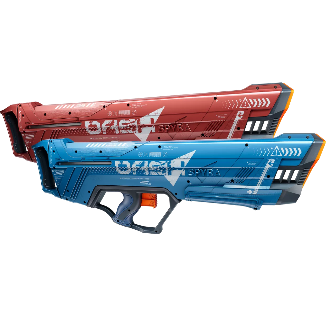 SpyraDash Red & Blue Water Guns Side By Side