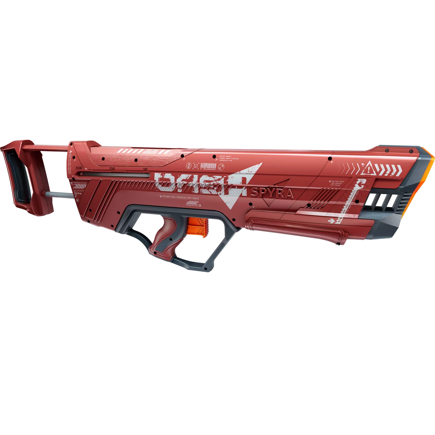 SpyraDash Red Water Gun Side View Open Handle