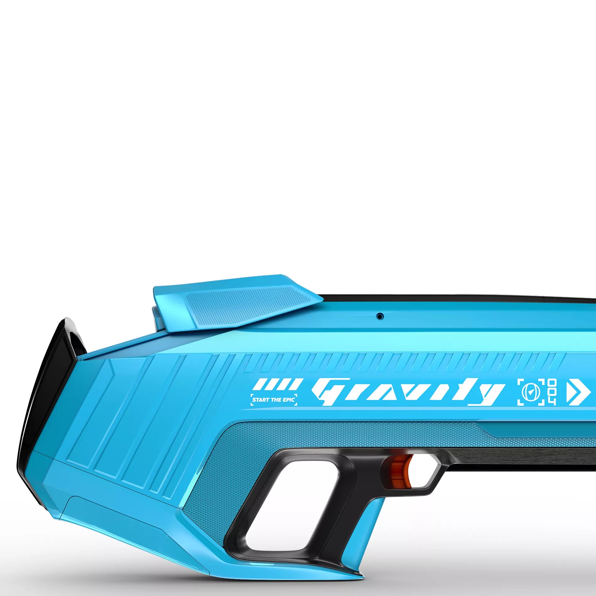 SpyraGravity Blue Electronic Water Bomb Launcher Close Up