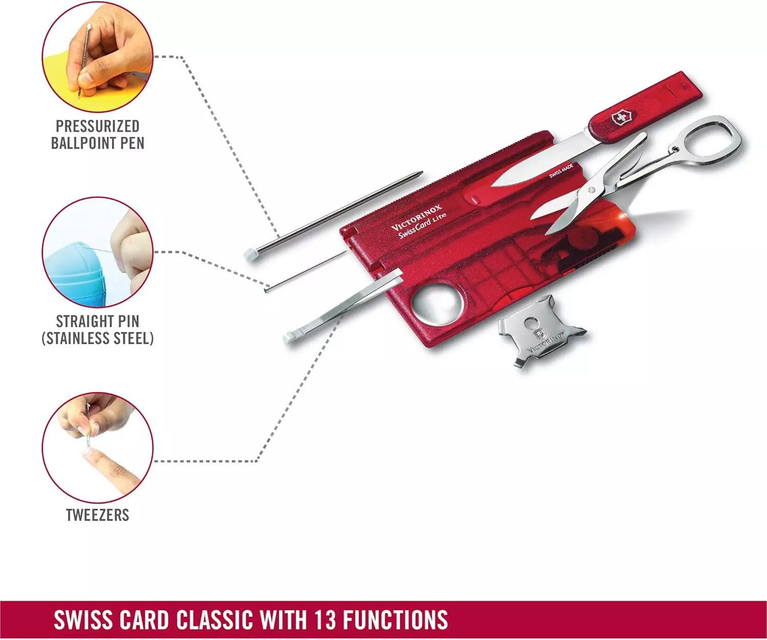 Victorinox Swiss Card Lite | Swiss Army Knife & LED Card 13-in-1