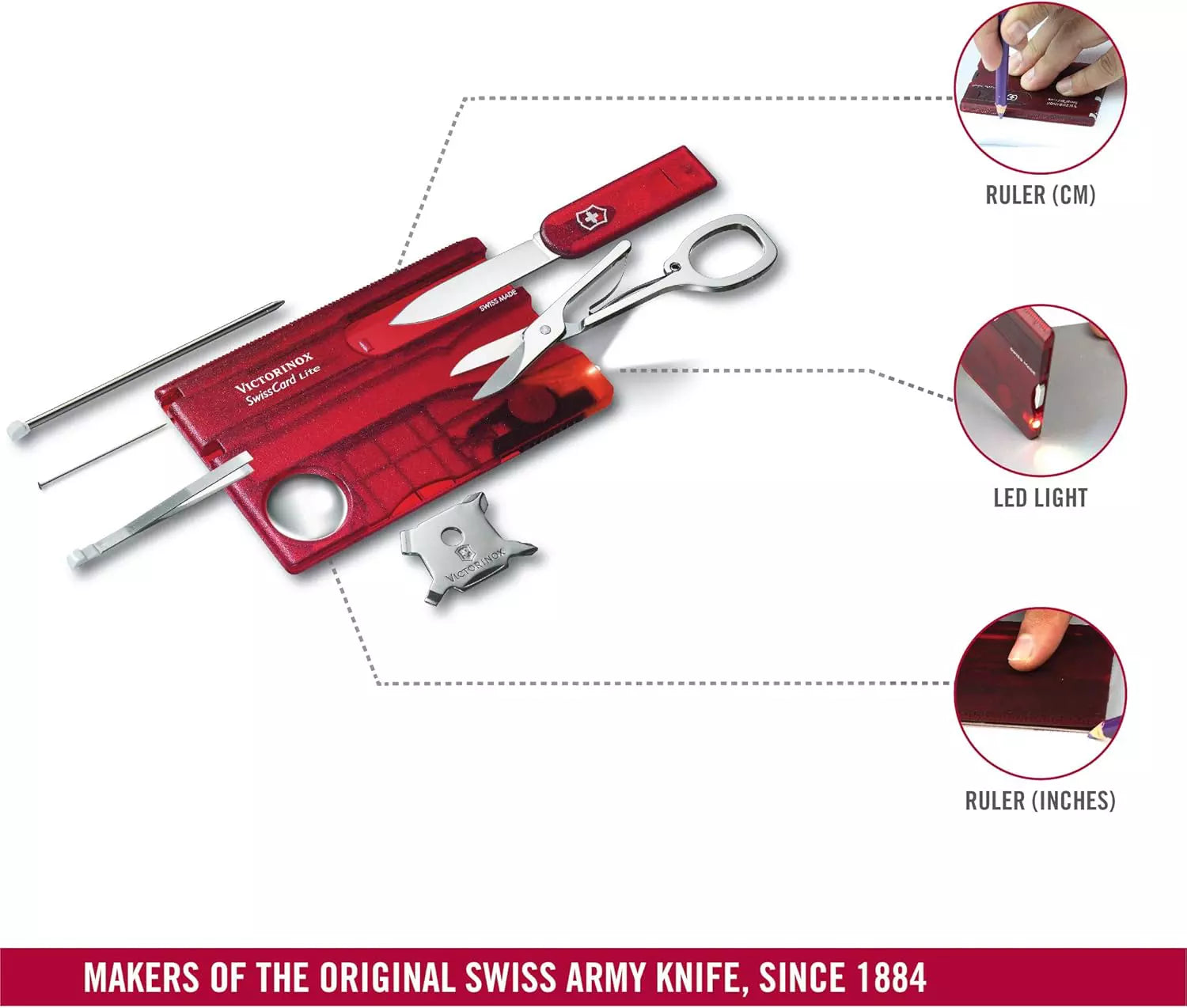 Victorinox Swiss Card Lite | Swiss Army Knife & LED Card 13-in-1