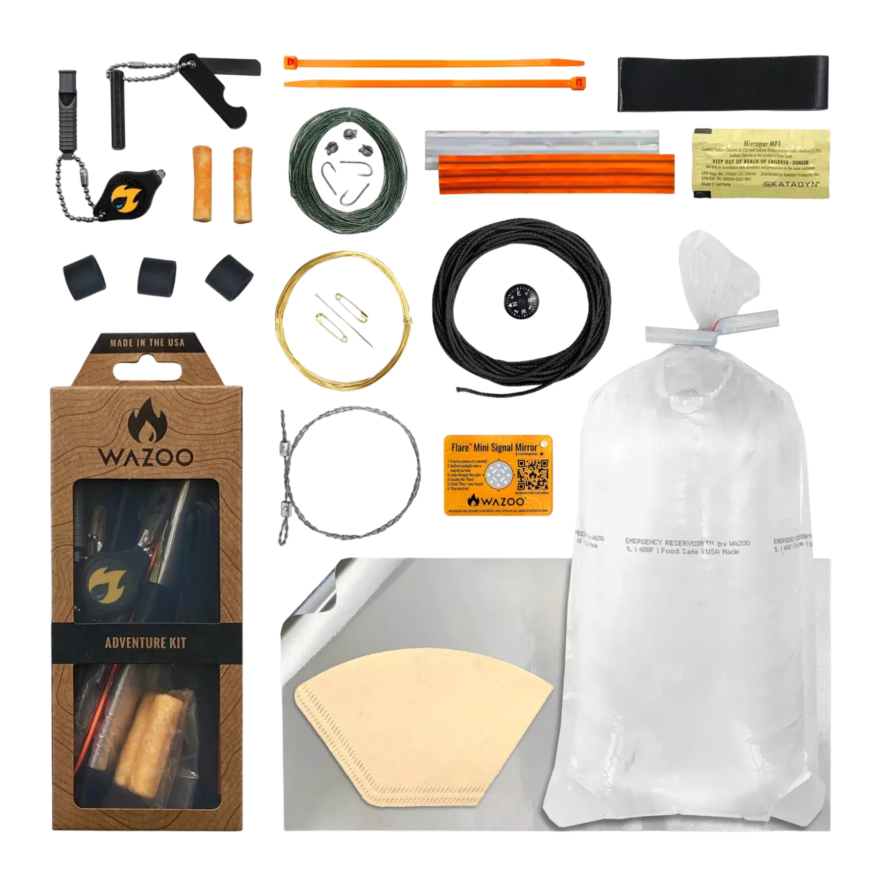 Wazoo Gear Adventure Kit | 23pc Survival & Gear Pack