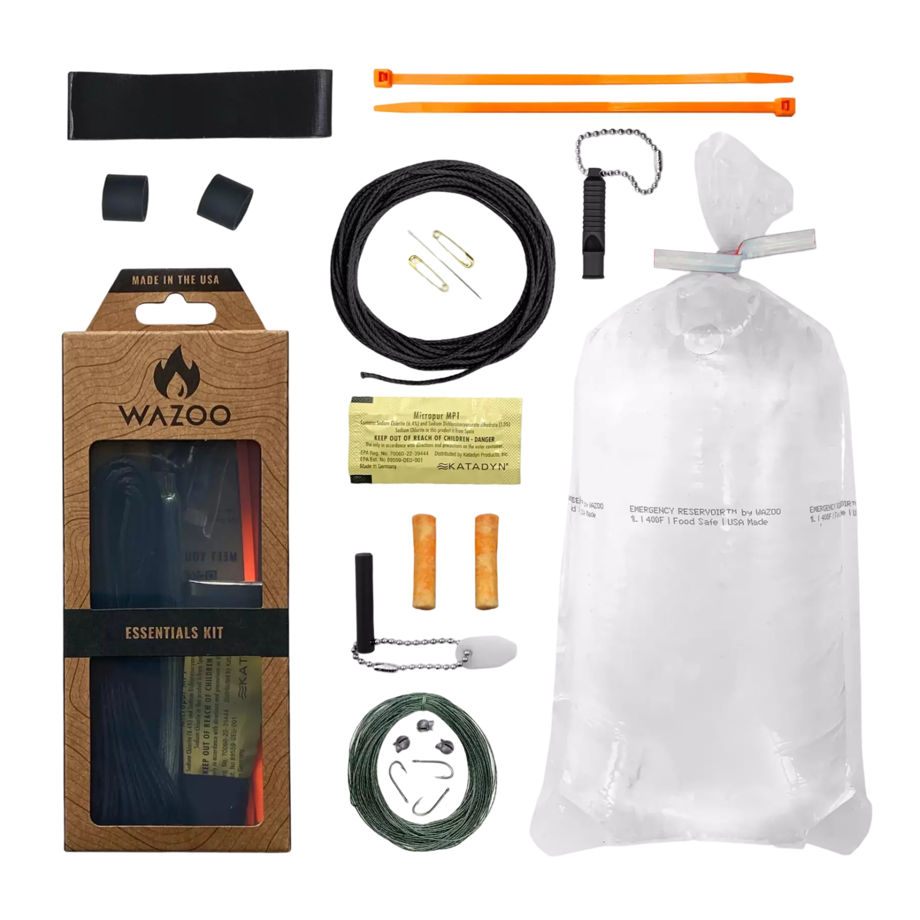 Wazoo Gear Essentials Kit | 15pc Survival & Gear Pack