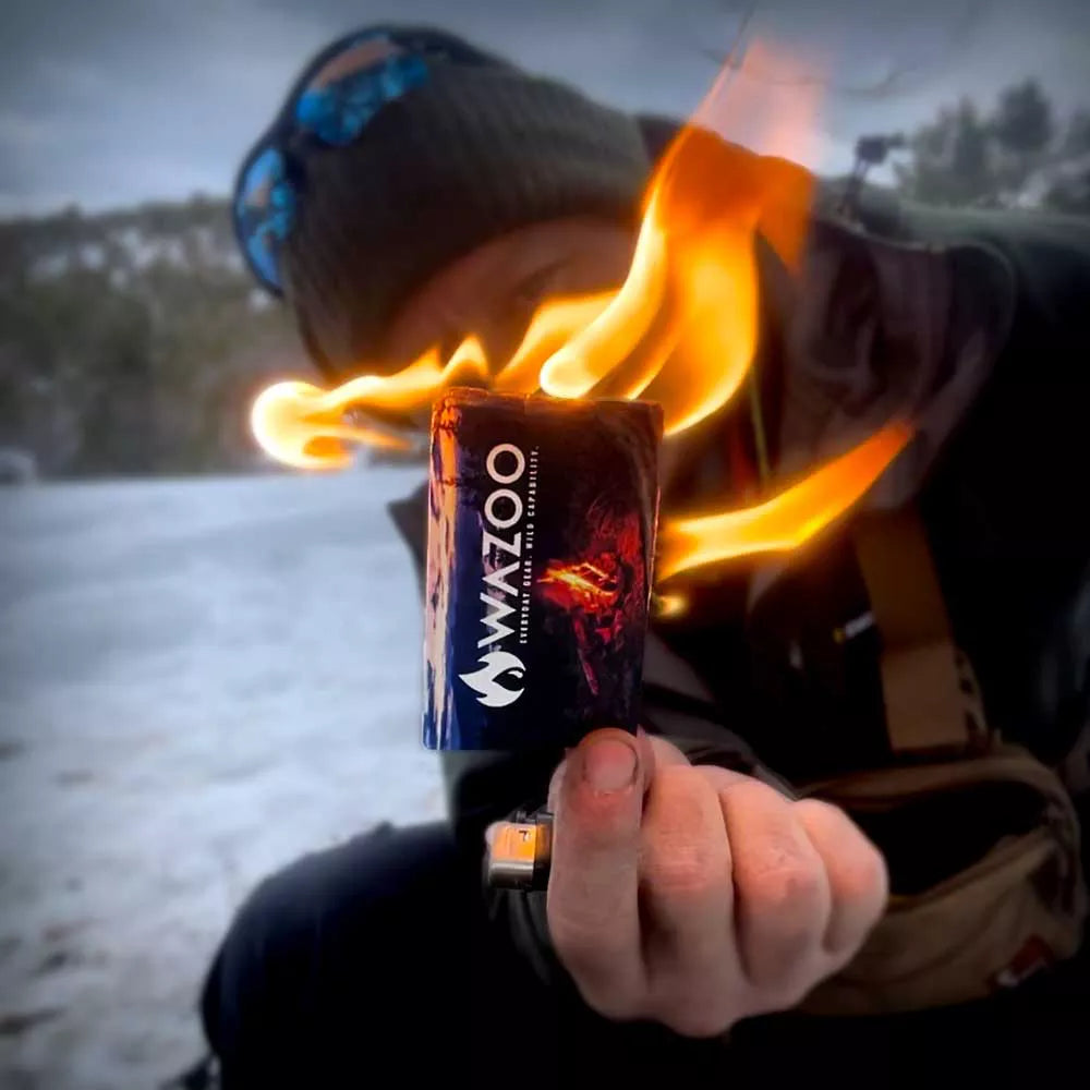 Wazoo FireCard | Ultra-Thin Waterproof Fire Starter for Survival