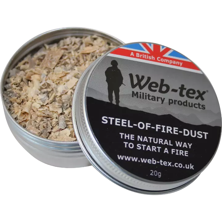 Web-Tex Steel of Fire Dust | Natural Fatwood Tinder for Fire Starting