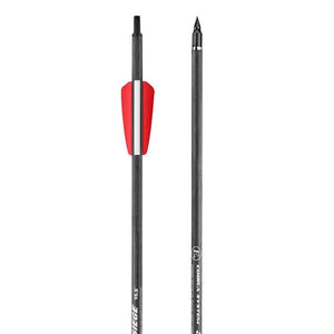 EK Archery Siege 15.5" carbon bolt, vane and tip close-up