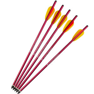 EK Archery 16" heavy duty aluminium crossbow bolts in red, five pack